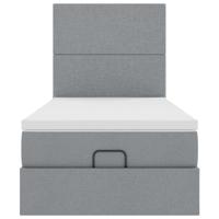 Ottoman bed met matras 80x200cm stof lichtgrijs - thumbnail