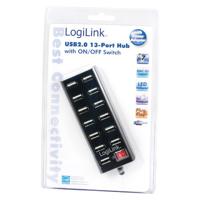 LogiLink UA0126 USB 2.0-hub 13 poorten Zwart - thumbnail