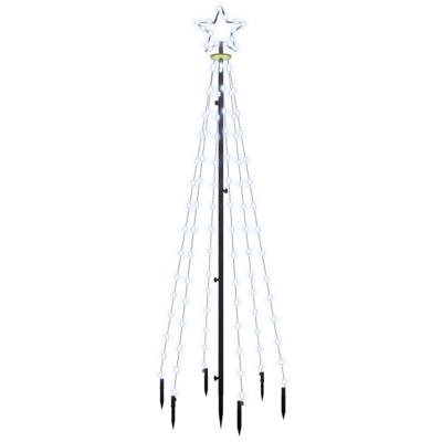 Kerstboom met grondpin 108 LED's koudwit 180 cm Kerstboom met grondpin 108 LED's koudwit 180 cm