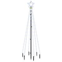 Kerstboom met grondpin 108 LED's koudwit 180 cm - thumbnail
