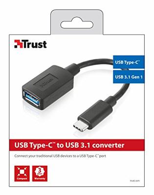 Trust Calyx - USB-C naar USB-A adapter - Zwart Trust Calyx - USB-C naar USB-A adapter - Zwart