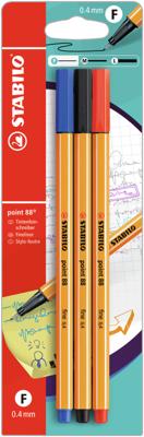 Fineliner stabilo point 88/3 f ass 3st Fineliner stabilo point 88/3 f ass 3st