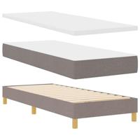 Boxspringbed met matras met matras Taupe 80 x 200 cm Stof - thumbnail