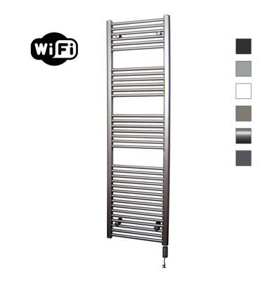 Elektrische Radiator Sanicare HWV Met Wifi 172x60 cm Inox Look 1127W Met Thermostaat Zwart Rechtsonder Sanicare