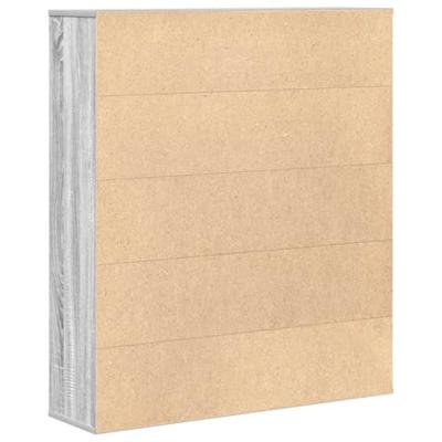 Boekenkast 89x24x101,5 cm bewerkt hout grijs sonoma eikenkleur