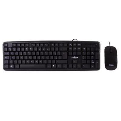 Toetsenbord en muis Nilox COMBO USB NILOX - TECLADO + RATÓN FLAT Zwart Qwerty Spaans QWERTY Toetsenbord en muis Nilox COMBO USB NILOX - TECLADO + RATÓN FLAT Zwart Qwerty Spaans QWERTY