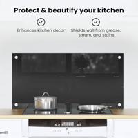 VidaXL Keuken achterwand zwart 80 x 40 cm gehard glas - thumbnail