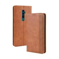 Magnetische gesp retro Crazy Horse textuur horizontale Flip lederen case voor OPPO Reno 10x zoom/Reno 5G met houder & kaartsleuven & fotolijstjes (br - thumbnail