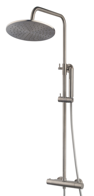 Douche-Opbouwset Caral met Thermostaatkraan Geborsteld Staal PVD Coating