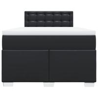 Boxspring met matras kunstleer zwart 120x190 cm - thumbnail