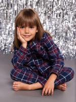 Flanelen kinderpyjama capsulecollectie Kerst ENVIE DE FRAISE bordeauxrood - thumbnail