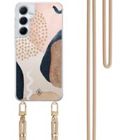 Samsung Galaxy A15 hoesje met beige koord - Abstract dots - thumbnail
