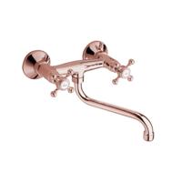 Inbouw Wastafelmengkraan Sapho Antea 2-knop Gebogen Uitloop 19 cm Rose Goud - thumbnail