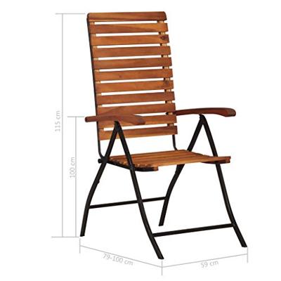2 st Tuinstoelen verstelbaar massief acaciahout