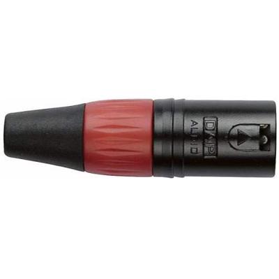 DAP XLR plug 3p male zwart met rode tule