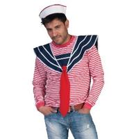 Matrozen kraag blauw/wit - thumbnail