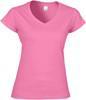 Gildan G64V00L Softstyle® Women´s V-Neck T-Shirt - Azalea - M - thumbnail