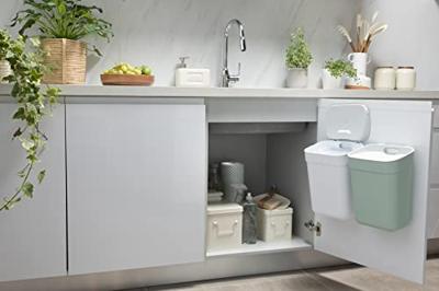 Set van 4 bakken - KLAAR OM TE VERZAMELEN - CURVER - 2 x 10 L + 2 x 20 L - Wit/Groen/Blauw/Grijs - thumbnail