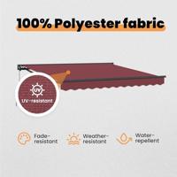 VidaXL Inklapbaar zonnescherm bordeauxrood 350 x 250 cm - thumbnail