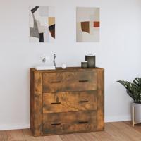 Dressoir 80x33x70 cm bewerkt hout gerookt eikenkleurig - thumbnail