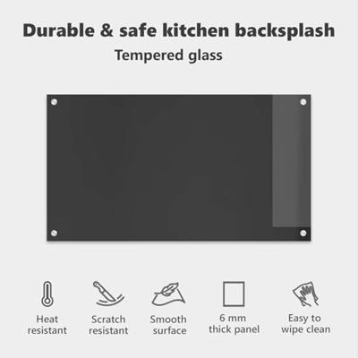 VidaXL Keuken spatscherm donkergrijs 90 x 50 cm gehard glas