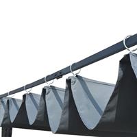 Prieel met dak 300x300x200 cm poly rattan grijs en antraciet - thumbnail