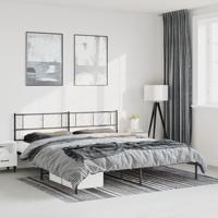 Bedframe met hoofdbord metaal zwart 183x213 cm - thumbnail
