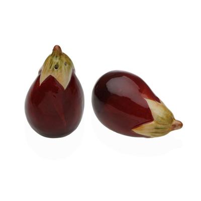 Peper- en Zoutvat Versa Keramisch Dolomite Aubergine 8,5 X 5,3 X 5,1 CM