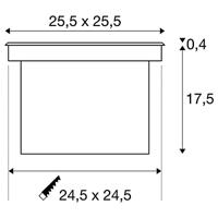 SLV DASAR 225 vierkant 1xLED 3000K asymmetrisch 229383 Vloerinbouwlamp LED 34 W RVS - thumbnail