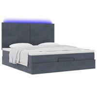 Ottoman bed met matrassen en LED's 160x200cm fluweel - thumbnail