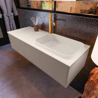 Badkamermeubelset Mondiaz Erin 120 cm met 1 Lade met RIDGE Wastafel Rechts Linen met 1 kraangat Greeploos Mat Smoke - thumbnail