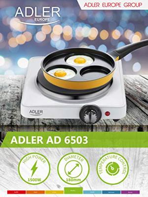Adler AD 6503 kookplaat Wit Aanrecht Gesealde plaat 1 zone(s) - thumbnail