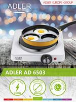 Adler AD 6503 kookplaat Wit Aanrecht Gesealde plaat 1 zone(s) - thumbnail