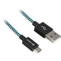 Sharkoon usb 2.0 kabel, usb-a > micro-usb b (zwart/lichtblauw, 0,5 meter) - thumbnail
