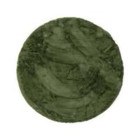 Tapeso Rond hoogpolig vloerkleed - Comfy plus - olijfgroen - 160 cm - thumbnail