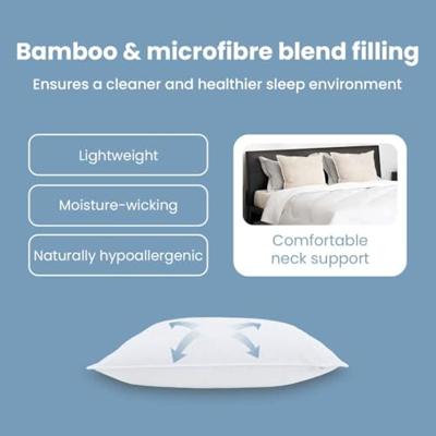 VidaXL Hoofdkussen met kussen 2 pcs wit 50 x 75 cm katoen