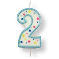 PME Verjaardagskaars Blauw Nummer 2 - thumbnail