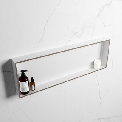 MONDIAZ EASY Nis 89,5x29,5cm in solid surface kleur Smoke | Talc. 1 vak geschikt voor in- of opbouw
