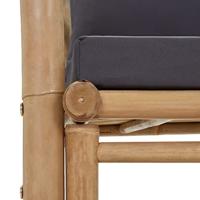 Tuinbank met kussens 115 cm bamboe - thumbnail