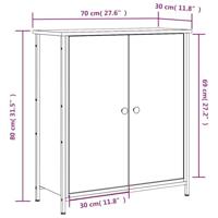 Dressoir 70x30x80 cm bewerkt hout sonoma eikenkleurig - thumbnail