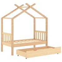 Kinderbedframe met lade massief grenenhout 70x140 cm - thumbnail