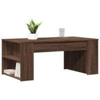 Salontafel 102x55x42 cm bewerkt hout bruin eikenkleur - thumbnail