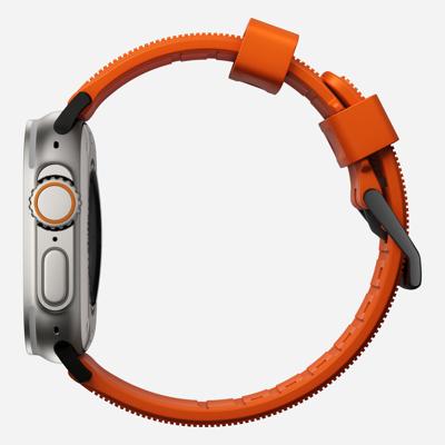 Nomad Rugged band / black hardware (45-49mm) - Ultra orange