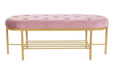 Kruk DKD Home Decor 100 x 35 x 40 cm Roze Gouden Metaal