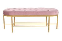 Kruk DKD Home Decor 100 x 35 x 40 cm Roze Gouden Metaal - thumbnail