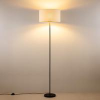 Scandinavische stijl Vloerlamp - Corduroy Lampenkap - Cilinder - Wit - ø40 x 165 cm - E27 Fitting - Geschikt voor Woonkamers en slaapkamers - met Voetschakelaar - thumbnail