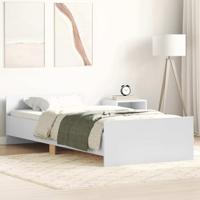 Bedframe bewerkt hout wit 90x190 cm - thumbnail