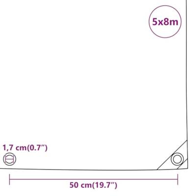 Dekzeil 650 g/m² 5x8 m blauw - thumbnail