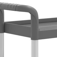 Trolley 3-laags 77x34x72 cm aluminium grijs - thumbnail