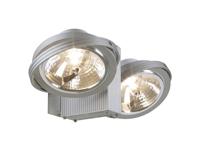 LED Opbouwspot zilver dubbel G53 AR111 draaibaar kantelbaar - thumbnail